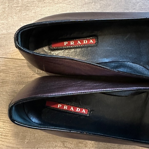Prada Calzature Donna Two-Tone Velcro Toe Flats Size 40 - Picture 4 of 6